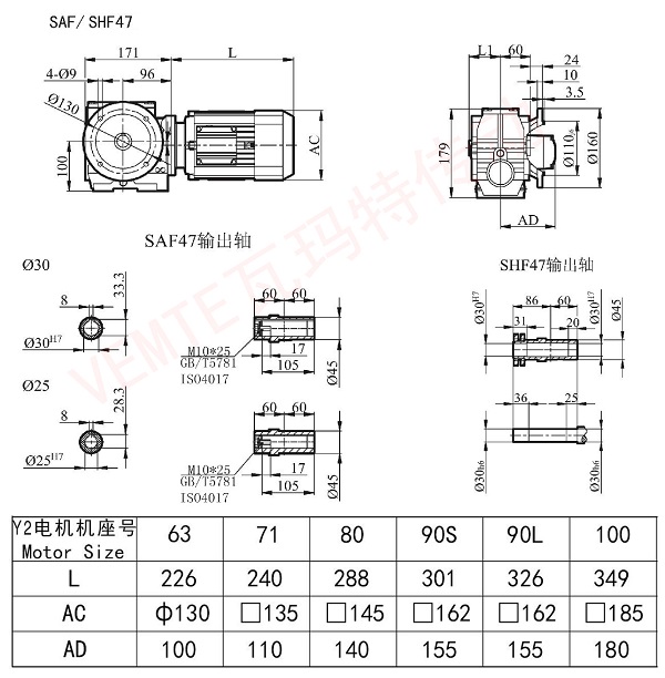 SAF47 SHF47減速機圖紙 SAF47 SHF47減速機圖紙